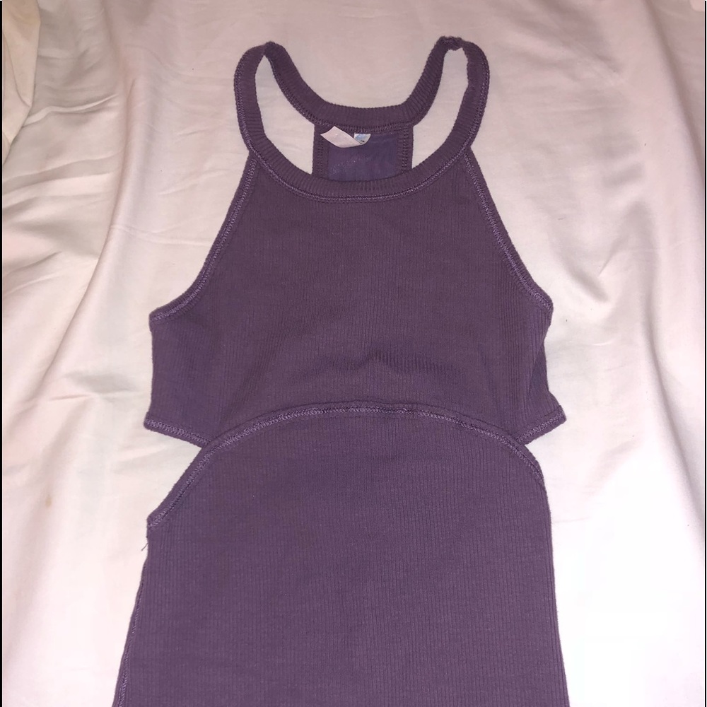 free people purple work out top